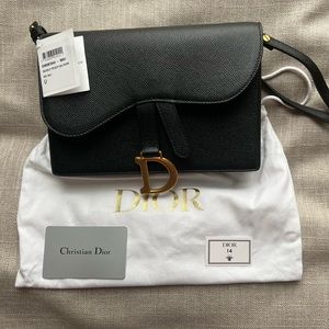 Dior SADDLE POUCH CALFSKIN NWT attached w/ dust bag, box and original receipt.